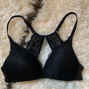 Black lace lined bra